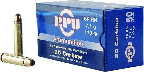 PPU Rifle Ammunition .30 Carbine 110 gr SP 1990 fps 50/ct - Precision Shot Firearms