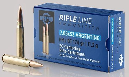 PPU Rifle Ammunition 7.65mm x 53 Argentine 174 gr FMJ 2624 fps 20/ct - Precision Shot Firearms