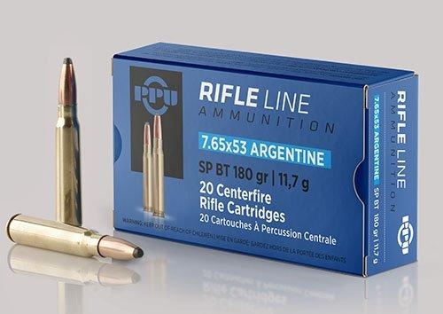 PPU Rifle Ammunition 7.65mm x 53 Argentine 180 gr SP 2542 fps 20/ct - Precision Shot Firearms