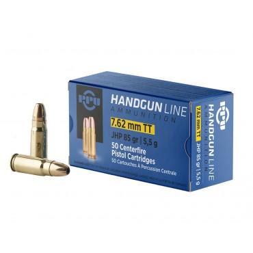 PPU Handgun Ammunition 7.62mm Tokarev 85 gr JHP 1675 fps 50/ct - Precision Shot Firearms