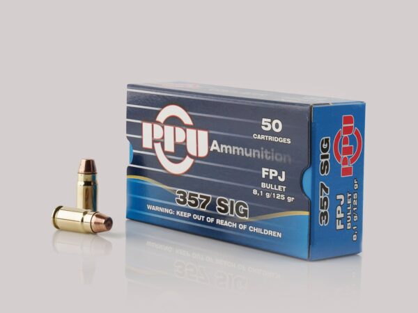 PPU Handgun Ammunition .357 SIG 125gr FPJ 1542 fps 50/ct - Precision Shot Firearms