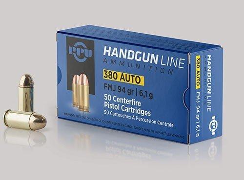 PPU Handgun Ammunition .380 ACP 94 gr FMJ 951 fps 951 fps 50/ct - Precision Shot Firearms