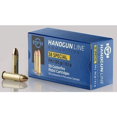 PPU Handgun Ammunition .38 Spl 130 gr FMJ 902 fps 50/ct - Precision Shot Firearms