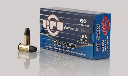 PPU Handgun Ammunition .38 S&W 145 gr LRN 689 fps 50/ct - Precision Shot Firearms