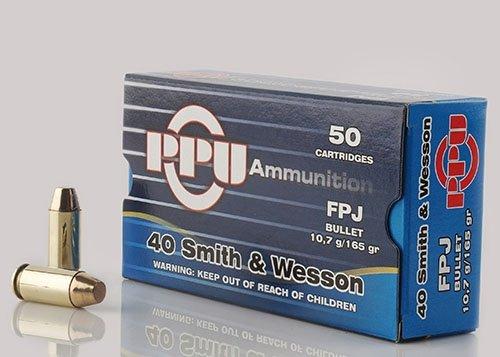 PPU Handgun Ammunition .40 S&W 165 gr FPJ 1541 fps 50/ct - Precision Shot Firearms
