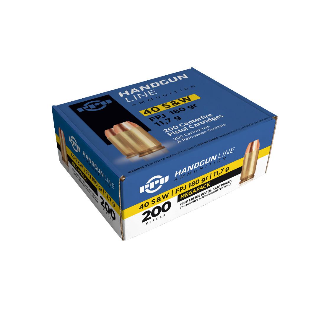 PPU 40 S&W Handgun Ammunition 180gr FMJ 935 fps 200/ct - Precision Shot Firearms