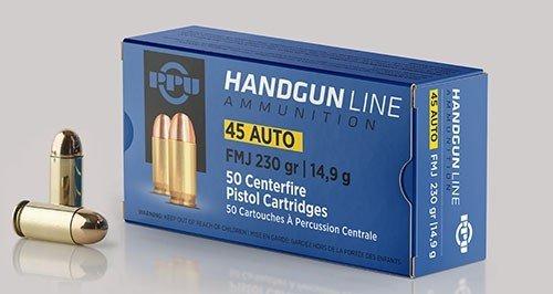 PPU Handgun Ammunition .45 ACP 230 gr FMJ 836 fps 50/ct - Precision Shot Firearms