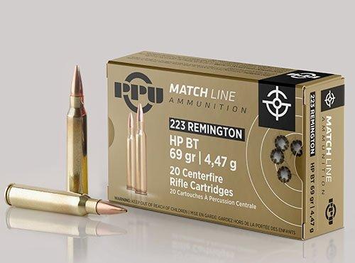 PPU Match Ammunition .223 Rem Match 69 gr HPBT 2855 fps 20/ct - Precision Shot Firearms