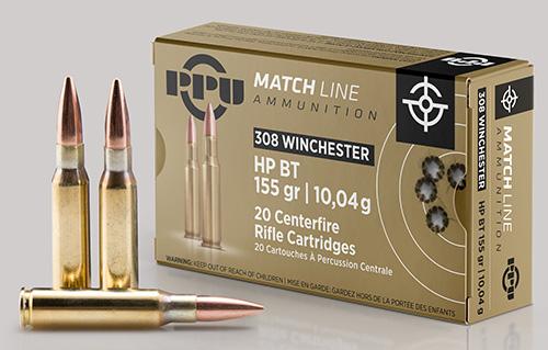 PPU Match Rifle Ammunition .308 WIN. 155 gr HPBT 2610 fps 20/ct - Precision Shot Firearms