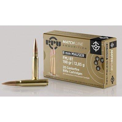 PPU Match Rifle Ammunition 8mm Mauser Match 200 gr FMJ 2300 fps 20/ct - Precision Shot Firearms