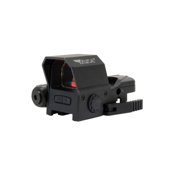BSA Reflex Sight with Red Laser 33x24mm 4 Reticles Red QR Mount for Weaver/Picatinny - Precision Shot Firearms