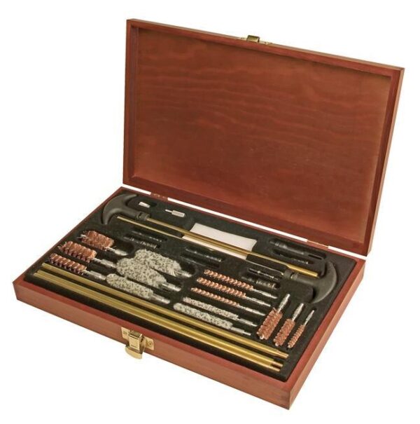 Outers 32 Piece Universal Wood Gun Cleaning Box - Precision Shot Firearms