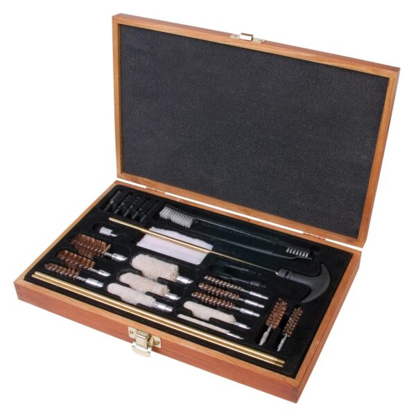 Outers 28 Piece Universal Brass Cleaning Kit - Wood Box - Precision Shot Firearms