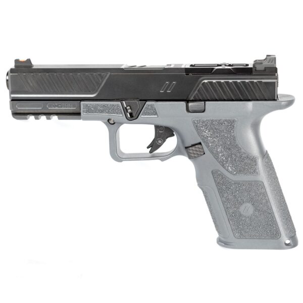 Zev Technologies OZ9 Standard Combat Pistol 9mm Luger 17rd Magazines 4.5" Barrel Black Slide Gray Grip - Precision Shot Firearms