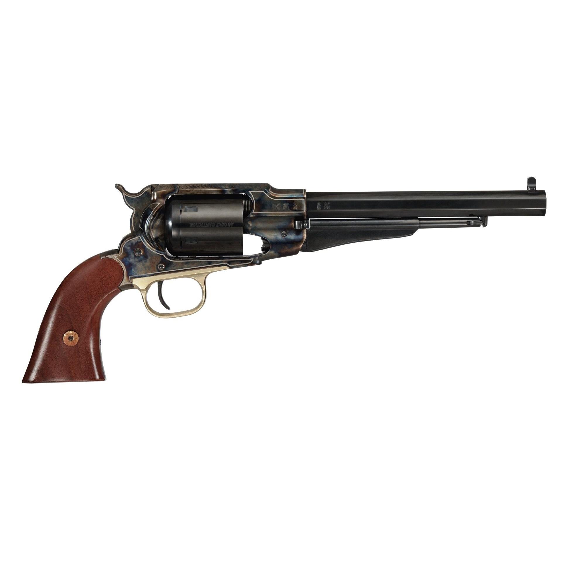 Cimarron FAC 1858 Rem "Angel Eyes" Handgun .45 Colt 6rd Capacity 8" Barrel Case Hardened Frame .44 Cal Cylinder - Precision Shot Firearms