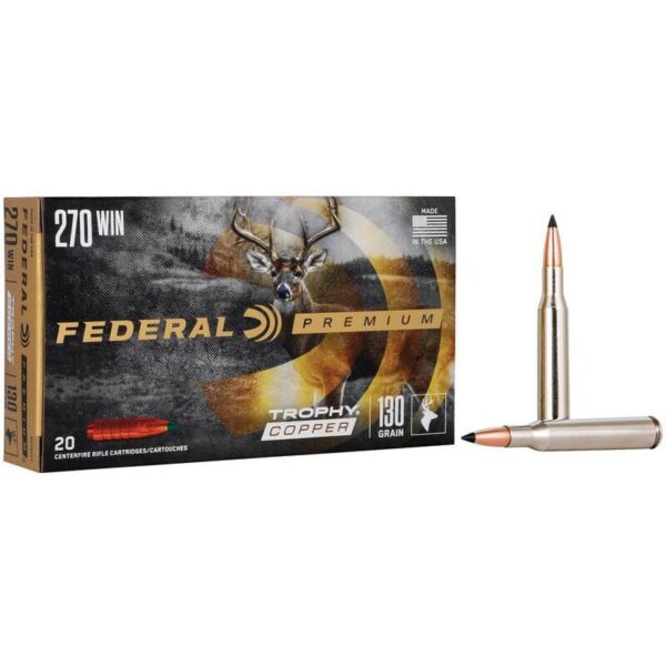 Federal Trophy Copper Rifle Ammunition .270 Win 130gr PT 3060 fps 20/ct - Precision Shot Firearms