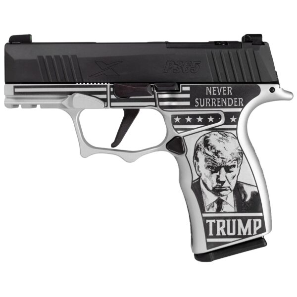 Sig Sauer P365 Shark Tooth "Trump" Grip Optic Ready Handgun 9mm Luger 12rd Magazines(2) 3.1" Barrel X-RAY 3 Sights - Precision Shot Firearms