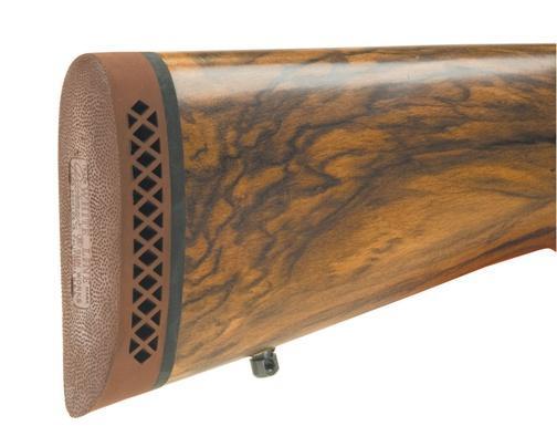 Pachmayr Deluxe Recoil Pad - Medium 5.40" L x 1.95" W x 1.10" T Brown/White Line Base - Precision Shot Firearms