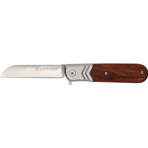 Smith & Wesson Executive Spring Assist Barlow Knife 2 3/4" Blade Wood Handle - Precision Shot Firearms