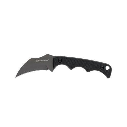 Smith & Wesson H.R.T. Karambit Neck Fixed Knife 2" Cleaver Blade Black with Nylon Sheath Blister - Precision Shot Firearms