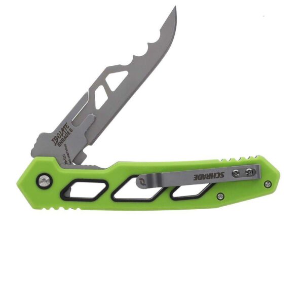 Schrade Isolate Enrage 7 Folding Knife 2-3/5" Replaceable Blade Green - Precision Shot Firearms