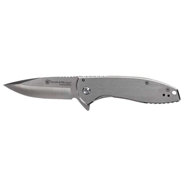 Smith & Wesson KT Executive Platinum Folding Knife 3" Drop Point Blade Silver - Precision Shot Firearms