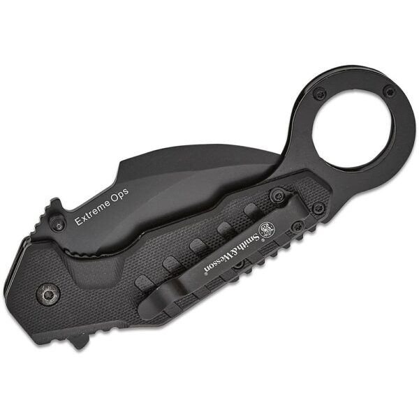 Smith & Wesson Extreme Ops Karambit Assisted Folding Knife 3" Hawkbill Blade Black Box - Precision Shot Firearms