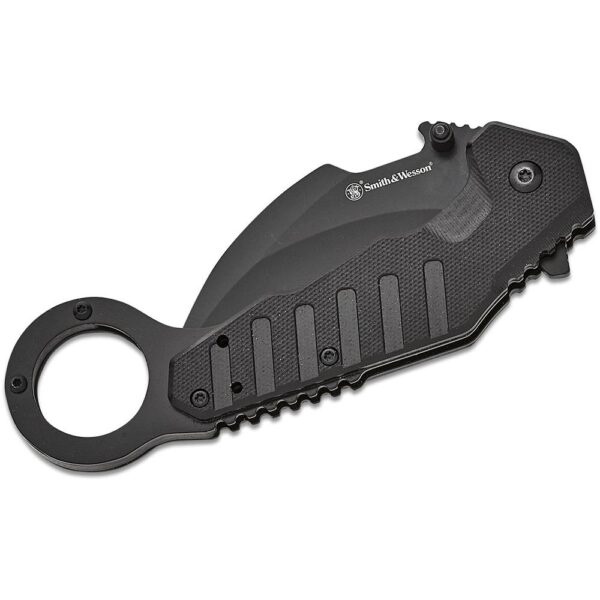 Smith & Wesson Extreme Ops Karambit Assisted Folding Knife 3" Hawkbill Blade Black Box - Precision Shot Firearms