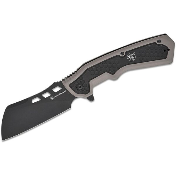Smith & Wesson Extraction and Evasion Assisted Folding Knife 3-1/2" Cleaver Blade Black - Precision Shot Firearms