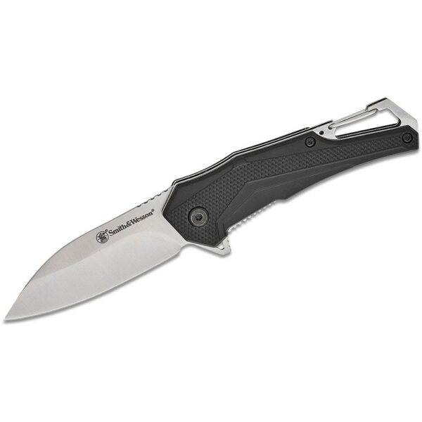 Smith & Wesson Oasis Carabiner Folding Knife 3" Drop Point Blade Black Box - Precision Shot Firearms