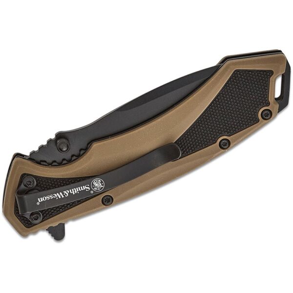 Smith & Wesson Extreme Ops Spring Assist Folding Knife 3-1/4" Drop Point Blade Black Tan Box - Precision Shot Firearms