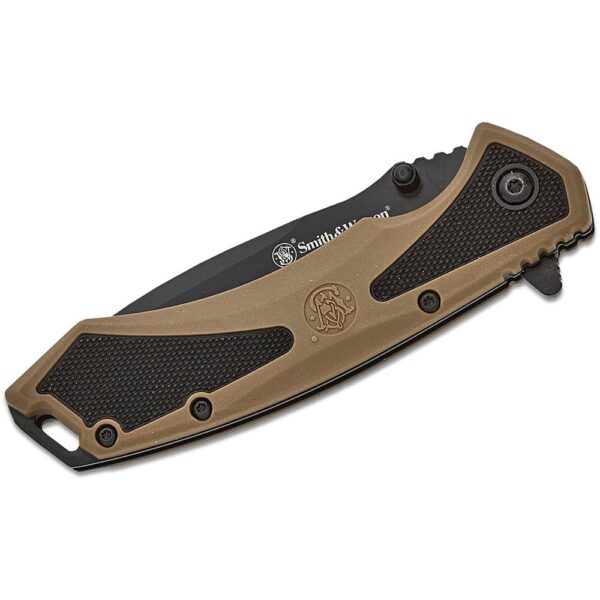 Smith & Wesson Extreme Ops Spring Assist Folding Knife 3-1/4" Drop Point Blade Black Tan Box - Precision Shot Firearms