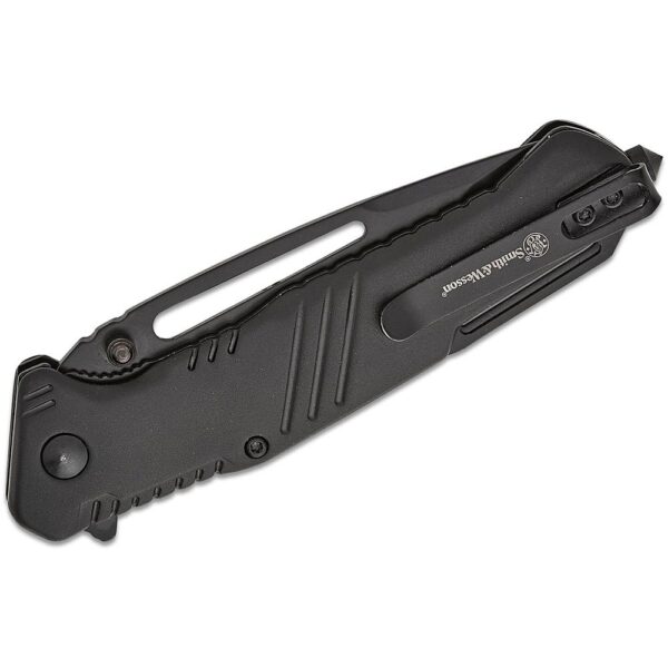 Smith & Wesson Extreme Ops Folding Knife 3-1/2" Tanto Blade Black with Glass Breaker Box - Precision Shot Firearms
