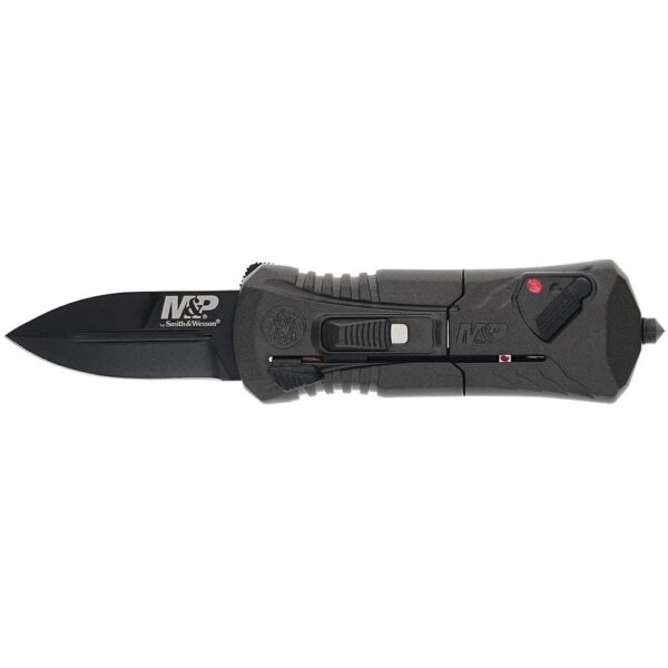 Smith & Wesson M&P Compact OTF Folding Knife 1-9/10" Spear Point Blade Grey - Precision Shot Firearms