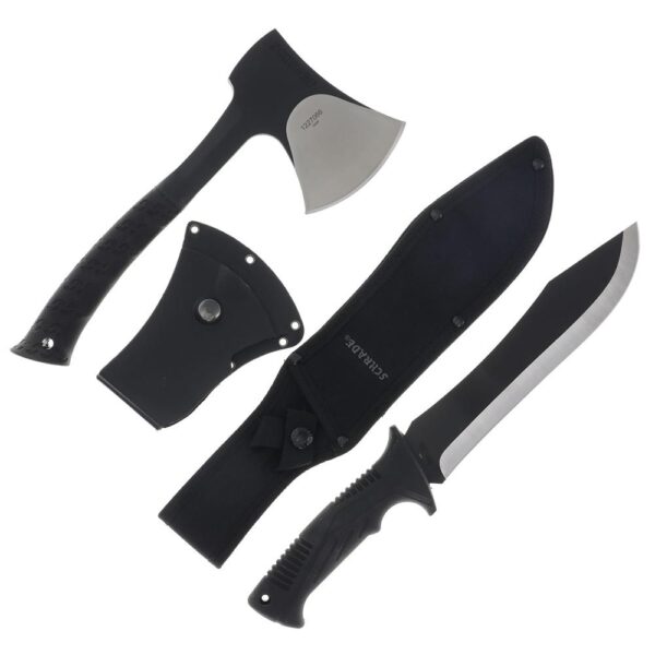 Schrade Machete Axe Combo 8-1/2" Machete Blade 3-2/5" Axe Blade Black - Precision Shot Firearms
