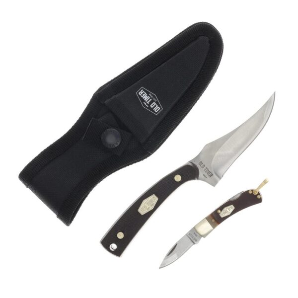 Old Timer Sharpfinger Knife Combo 3-1/4" Clip Point Blade 1-3/5" Drop Point Blade - Precision Shot Firearms