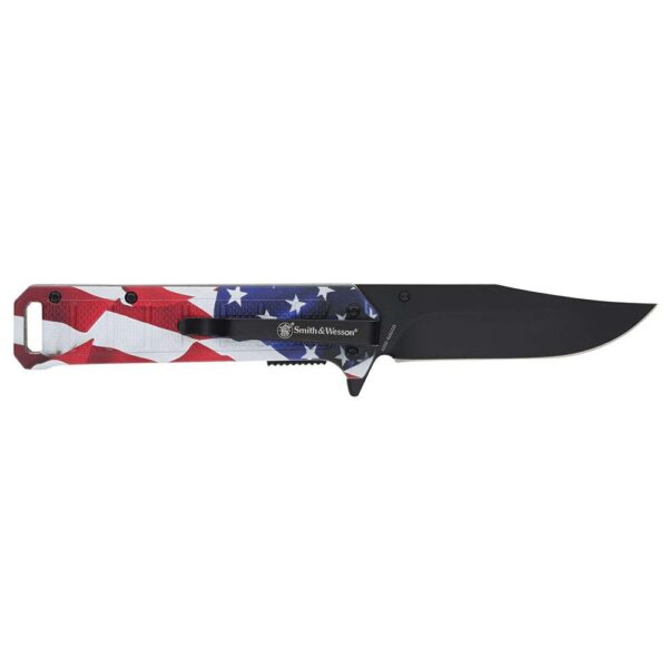 Smith & Wesson Americas Heroes Folder Pocket Knife Combo 3-1/2" Clip Point Blade with Bullet Knife - Precision Shot Firearms