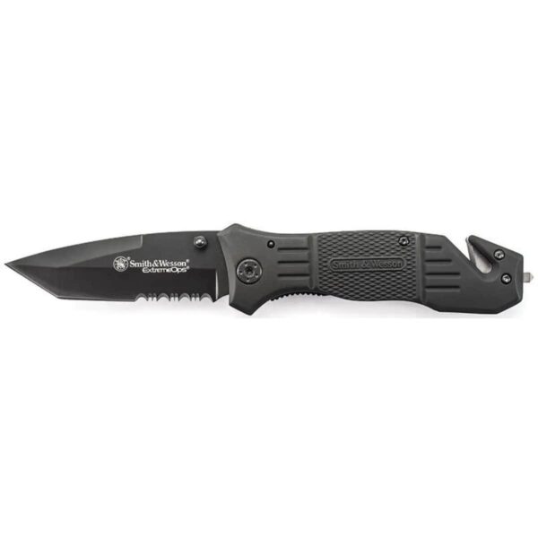 Smith & Wesson Extreme Ops Liner Lock Folding Knife 3.3" Blade Black - Precision Shot Firearms