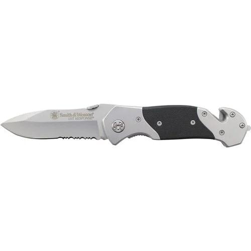 Smith & Wesson 1st Response Drop Point Folding Knife 3 3/10" Blade Black and Silver - Precision Shot Firearms