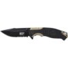 Smith & Wesson M&P Drop Point Folding Knife Liner Lock 3 1/2" Blade Black and Tan - Precision Shot Firearms