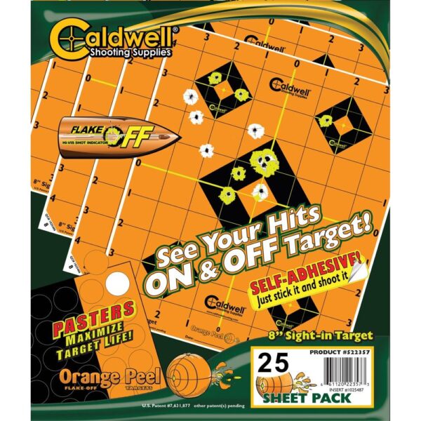 Caldwell 8" Sight-In Orange and Black Target 25 Sheets - Precision Shot Firearms