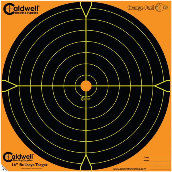 Caldwell Sight In Bullseye Paper Target 16" Orange and Black 10/ct - Precision Shot Firearms