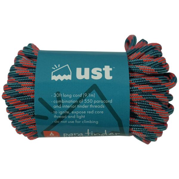 Ultimate Survival ParaTinder 550 Paracord w/Tinder Cord Orange/Blue - 30 ft - Precision Shot Firearms