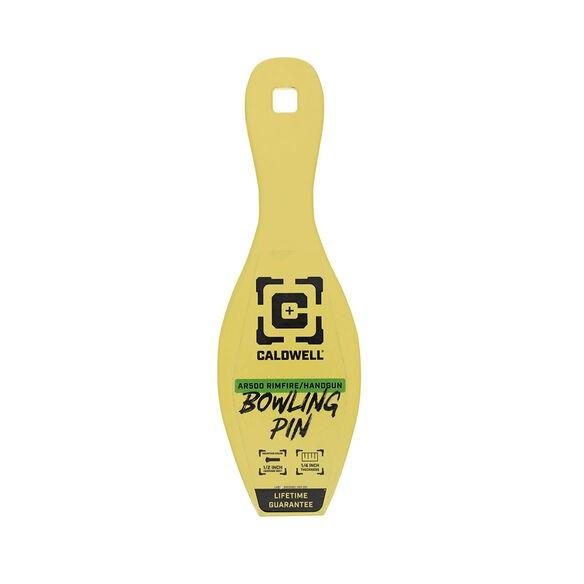 Caldwell AR500 1/4'' Rimfire/Handgun Bowling Pin Target Yellow - Precision Shot Firearms