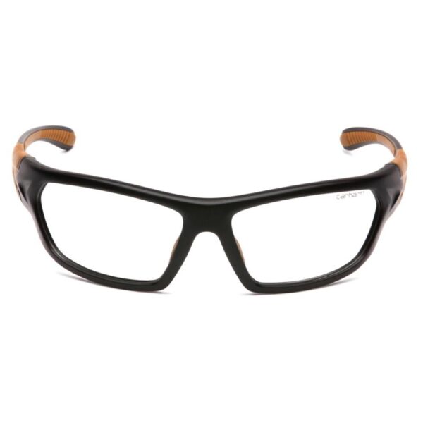 Pyramex Carhartt Carbondale Shooting Glasses Black and Tan with Clear Lens - Precision Shot Firearms
