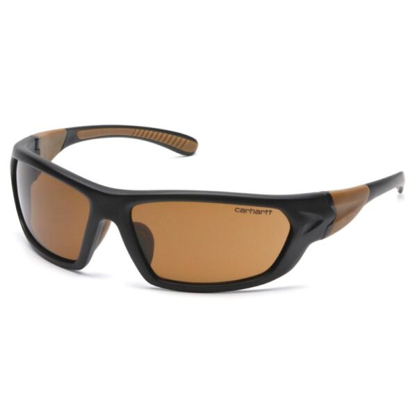 Pyramex Carbondale Heavy Duty Shooting Glasses Black and Tan with Sandstone Bronze Lens - Precision Shot Firearms