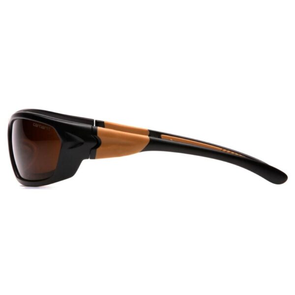 Pyramex Carbondale Heavy Duty Shooting Glasses Black and Tan with Sandstone Bronze Lens - Precision Shot Firearms