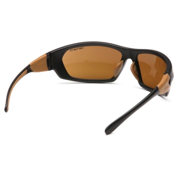 Pyramex Carbondale Heavy Duty Shooting Glasses Black and Tan with Sandstone Bronze Lens - Precision Shot Firearms