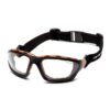 Pyramex Carhartt Carthage Shooting Glasses Black and Tan with Clear Anti-Fog Lens - Precision Shot Firearms