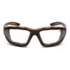 Pyramex Carhartt Carthage Shooting Glasses Black and Tan with Clear Anti-Fog Lens - Precision Shot Firearms